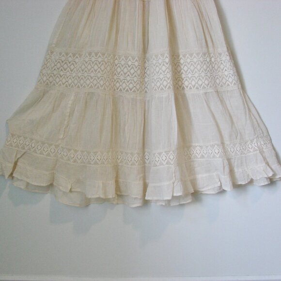 Cream Prairie Maxi Dress Crochet Lace Romantic Boho Coastal Cowgirl Beach Medium - Picture 16 of 16